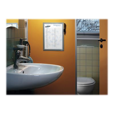 4005546407043-Durable Duraframe Note - Cadre d'affichage adhésif - A4 - argent - avec porte-stylo-Front-12