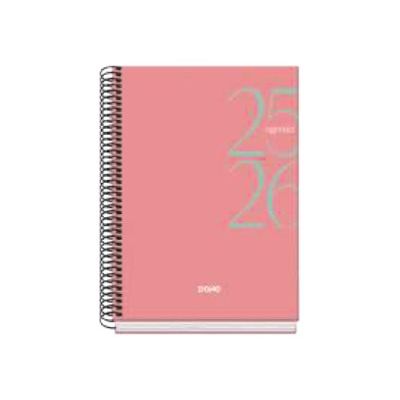 8421938520613-Dohe SYSTEM - Agenda - 2025 - 2026 - 1 jour par page - reliure à spirale - A5 (150 x 210 mm) - 144 feuilles - rose - -Front-0