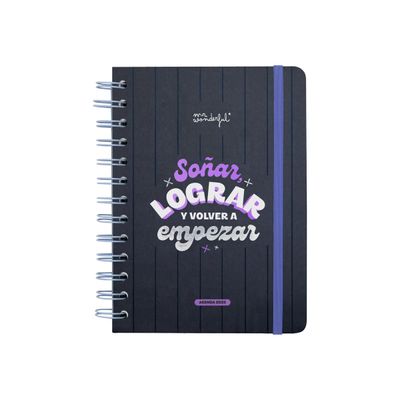 8445641050854-Mr. Wonderful Wonder Soñar, lograr y volver a empezar - Agenda - 2025 - semainier - reliure à anneaux métalliques - petit - 124 x 173 mm - 1-Front-0
