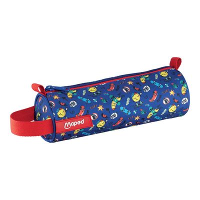 3154149329083-Maped - Trousse Scolaire Ronde en Polyester - Fermeture Éclair en Nylon - Skate-Left-angle-0