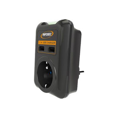 3700085612972-INFOSEC S1 USB NEO - Parasurtenseur - 3680 Watt - noir-Right-angle-1