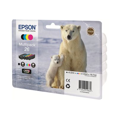 8715946516516-Epson 26 Ours polaire - Pack de 4 - noir, cyan, magenta, jaune - cartouche d'encre originale-Right-angle-0