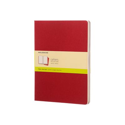 9788862931090-Moleskine Cahier - Journal - reliure cousue - XL - 190 x 250 mm - papier ivoire - uni - couverture rouge can-Right-angle-0