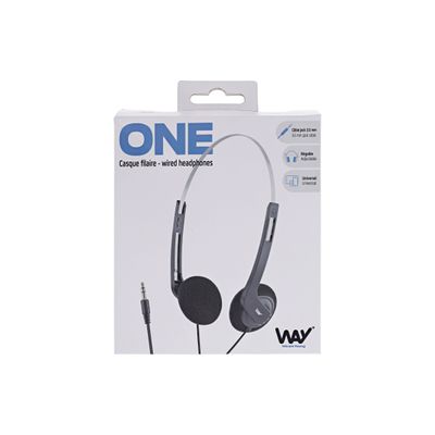 3303170114254-T'nB WAY ONE - Casque filaire - jack 3,5mm - noir-Front-4