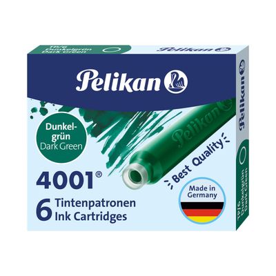 4012700300089-Pelikan 4001 - cartouche d'encre - vert foncé (pack de 6)-Right-angle-1