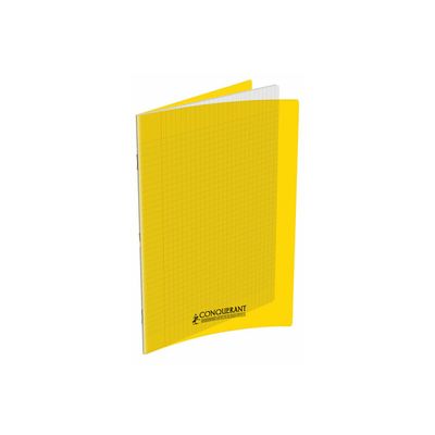 3020120106069-Conquérant Classique - Cahier polypro 24 x 32 cm - 140 pages - grands carreaux (Seyes) - jau-Left-angle-0