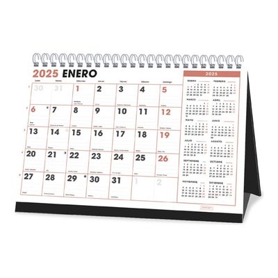 8412885239505-Senfort - Calendrier de bureau - de bureau - 2025 - mois à afficher - 220 x 155 mm - daté-Right-angle-0