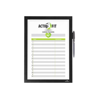 4005546407036-Durable Duraframe Note - Cadre d'affichage adhésif - A4 - noir - avec porte-stylo-Front-5