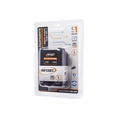 3700085612972-INFOSEC S1 USB NEO - Parasurtenseur - 3680 Watt - noir-Right-angle-3