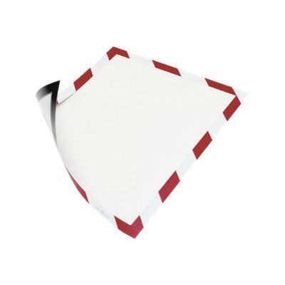 4005546406596-Durable Duraframe Magnetic Security - Cadre d'affichage magnétique bicolore - A4 - rouge/bl-Right-angle-3