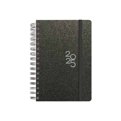 8412885238836-Senfort Metallic - Agenda - 2025 - 1 jour par page - reliure à anneaux métalliques - 160 x 235 mm - noir - -Front-0