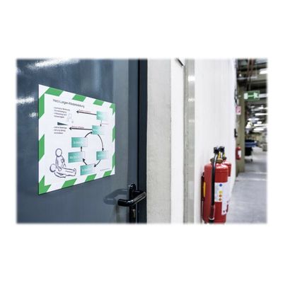 4005546406589-Durable Duraframe Magnetic Security - Cadre d'affichage magnétique bicolore - A4 - vert/bla-Left-angle-14