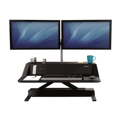 0043859730810-Fellowes Lotus DX - Poste De Travail Assis-Debout - noir-Front-3