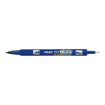 4902505342103-Pilot TWIN MARKER - Marqueur permanent - double pointe fine et extra fine - bleu-Left-angle-0