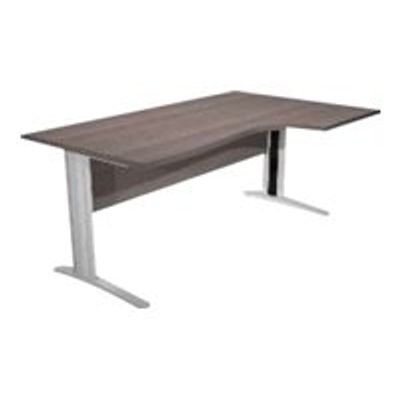 0404052256468-Bureau compact Trend - L160 cm - retour à droite - Pieds métals anthracite - plateau imitation frêne toscan - (pieds de renfort obligatoir-Left-angle-0