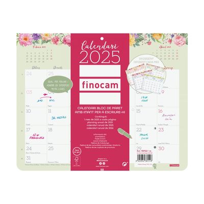 8422952381518-Finocam - Calendrier - 2025 - mois à afficher - 250 x 200 mm - daté - numéroté-Front-0