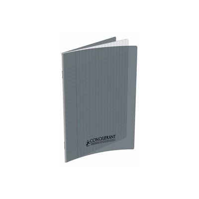 3020120031859-Conquérant Classique - Cahier polypro 17 x 22 cm - 48 pages - grands carreaux (Seyes) - gris-Left-angle-0