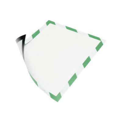 4005546406589-Durable Duraframe Magnetic Security - Cadre d'affichage magnétique bicolore - A4 - vert/bla-Right-angle-2