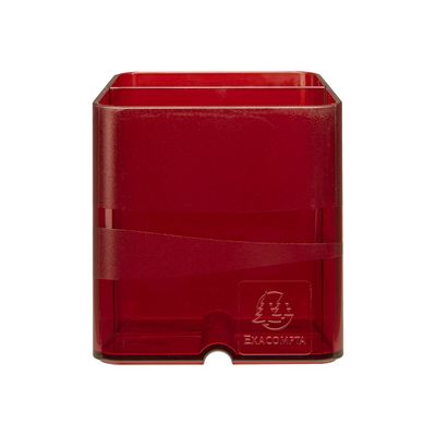 9002493099708-Exacompta Pen-Cube - Pot à crayons rouge translucide-Front-0