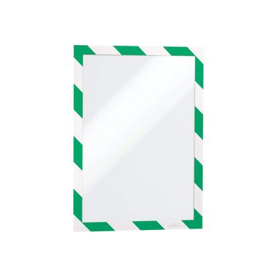 4005546406589-Durable Duraframe Magnetic Security - Cadre d'affichage magnétique bicolore - A4 - vert/blan-Left-angle-1
