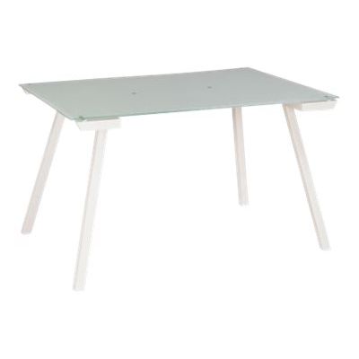 3483600495358-Bureau SUNDAY - 140 cm - Pieds trapèze - Verre-Angle gauche-0