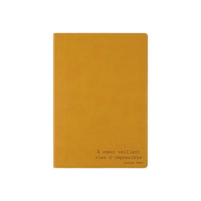 3664447161198-Oberthur Kazan - Carnet de notes A5 - ligné - 160 pages - moutarde - papier ivoire-Avant-0