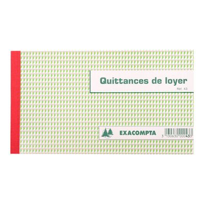 3130630000433-Exacompta - Manifold Carnet de quittances de loyer - 50 tripli - 12,5 x 21 cm-Avant-1