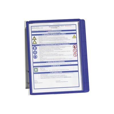 4005546506494-Durable Vario - Support mural métallique avec 5 pochettes A4 - bleu-Avant-2