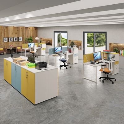 0404000123095-Bureau droit LOFTER - L180 cm - Plateau imitation chêne gris - pied Blanc--1