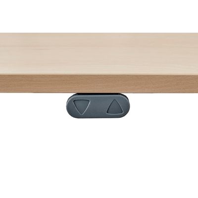 3253310160019-Bureau LEVEL - Bureau éléctrique - L140 - pied blanc - plateau Imitation Chêne clair--2