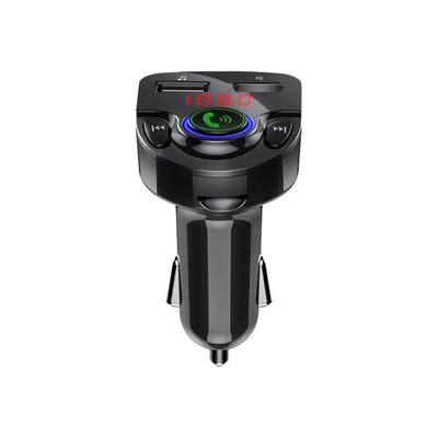 3571211477549-BigBen CONNECTED - Chargeur allume cigare double avec transmetteur FM - USB-A + USB-C - noir-Avant-0