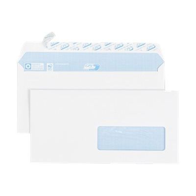 3250650027132-GPV - 500 Enveloppes DL 110 x 220 mm - 90 gr - fenêtre 35x100 mm - blanc - bande adhésive ouvert-Avant-1