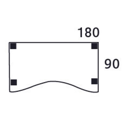 3253310165281-Bureau vague symétrique EXPRIM - L180 cm - Plateau Blanc perle - Pieds blanc--3