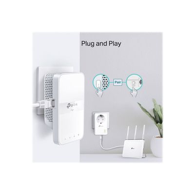 6935364010805-TP-Link TL-WPA7617 KIT - Kit 2x CPL AV1000 Gigabit WiFi AC avec prise gigogne-Multi-angle-4