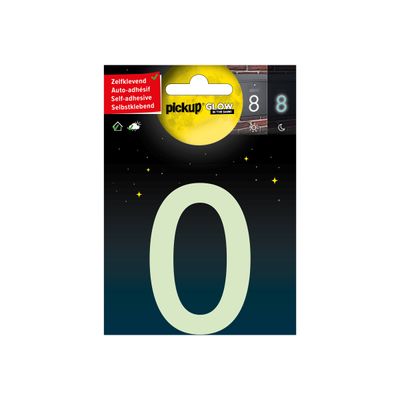 8711234005212-Pickup Glow in the dark - Étiquette autocollante phosphorescente 75 mm - Chiffre 0-Avant-0