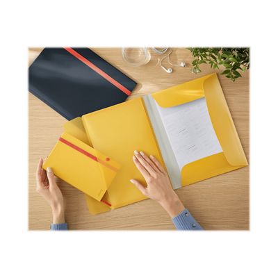 4002432125692-Leitz Cosy Mobile - Chemise à 3 rabats polypropylène - A4 - jaune-Angle gauche-3