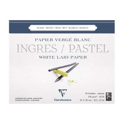 3329680964820-Clairefontaine Ingres Pastel - Bloc de papier dessin - 25 feuilles 24 x 30 cm - 130 g/m²-Avant-0