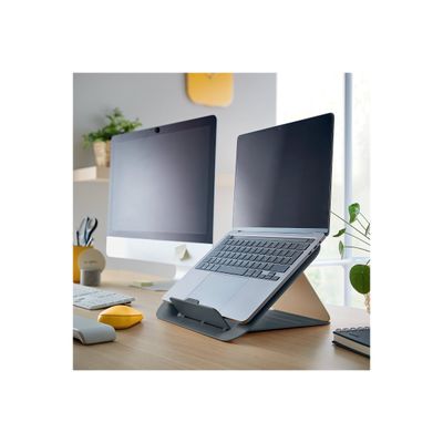 4002432129362-Leitz Ergo Cosy - Support pour ordinateur portable jusqu'à 17" - gris velours-Angle droit-8
