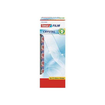 4042448282262-Tesa - Ruban adhésif Crystal - pack de 8 rouleaux - 19 mm x 33 m-Avant-0