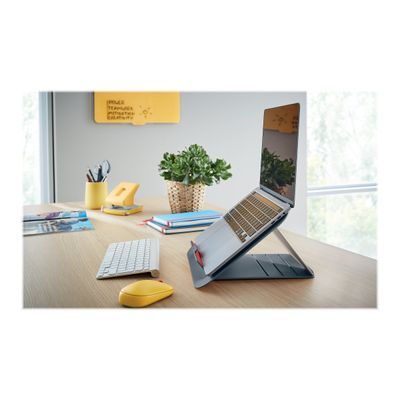 4002432129362-Leitz Ergo Cosy - Support pour ordinateur portable jusqu'à 17" - gris velours-Droite-10