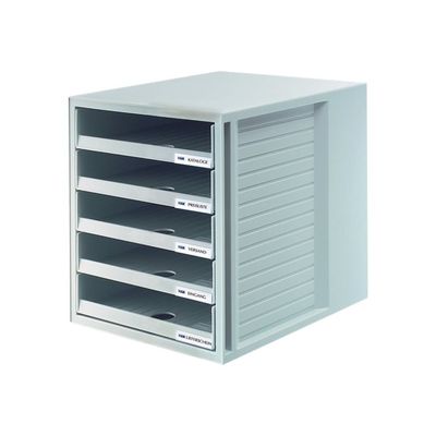 4012473140011-HAN Monitor - Module de classement ouvert 5 tiroirs - gris clair-Angle droit-0