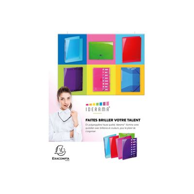3130630556725-Exacompta Iderama PP - Chemise polypro à rabats - A4 - pour 250 feuilles - bleu clair-Avant-2