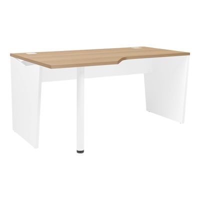 3483600857774-Bureau compact 90° à gauche YES ! - 160 cm - Pieds panneaux fixes - Chêne-Angle gauche-0