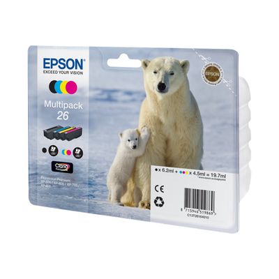 8715946516516-Epson 26 Ours polaire - Pack de 4 - noir, cyan, magenta, jaune - cartouche d'encre originale-Angle droit-2