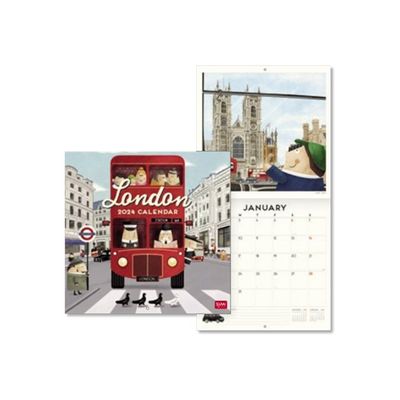 8051128759327-Legami - Calendrier mensuel 2024 - 30 x 29 cm - Londres-Avant-0