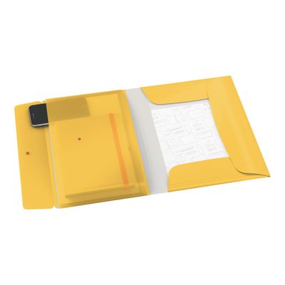 4002432125692-Leitz Cosy Mobile - Chemise à 3 rabats polypropylène - A4 - jaune-Angle gauche-1