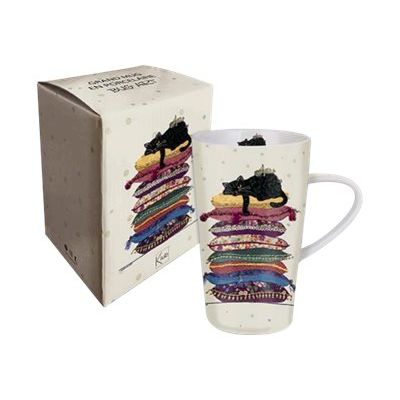3700572750576-Kiub Bug Art - Boîte avec mug en porcelaine - 420 ml - chat sur coussin-Avant-0