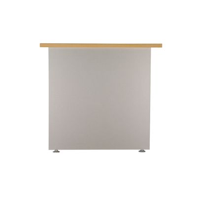 3253310175440-Bureau compact à droite DUAL - L180 cm - Pieds blanc - plateau imitation Chêne clair (Pieds de renfort ou caisson bout de bureau obligatoire à rajou--2