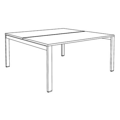 0404000121602-Bureau Bench IRIS - L120 cm - Plan de départ - Pieds blanc - plateau imitation Hêtre--4