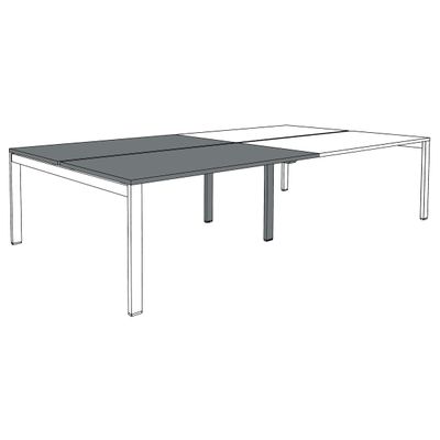 0404000122265-Bureau Bench IRIS - L140 cm - Plan suivant - Pieds blanc - plateau imitation Erable--3
